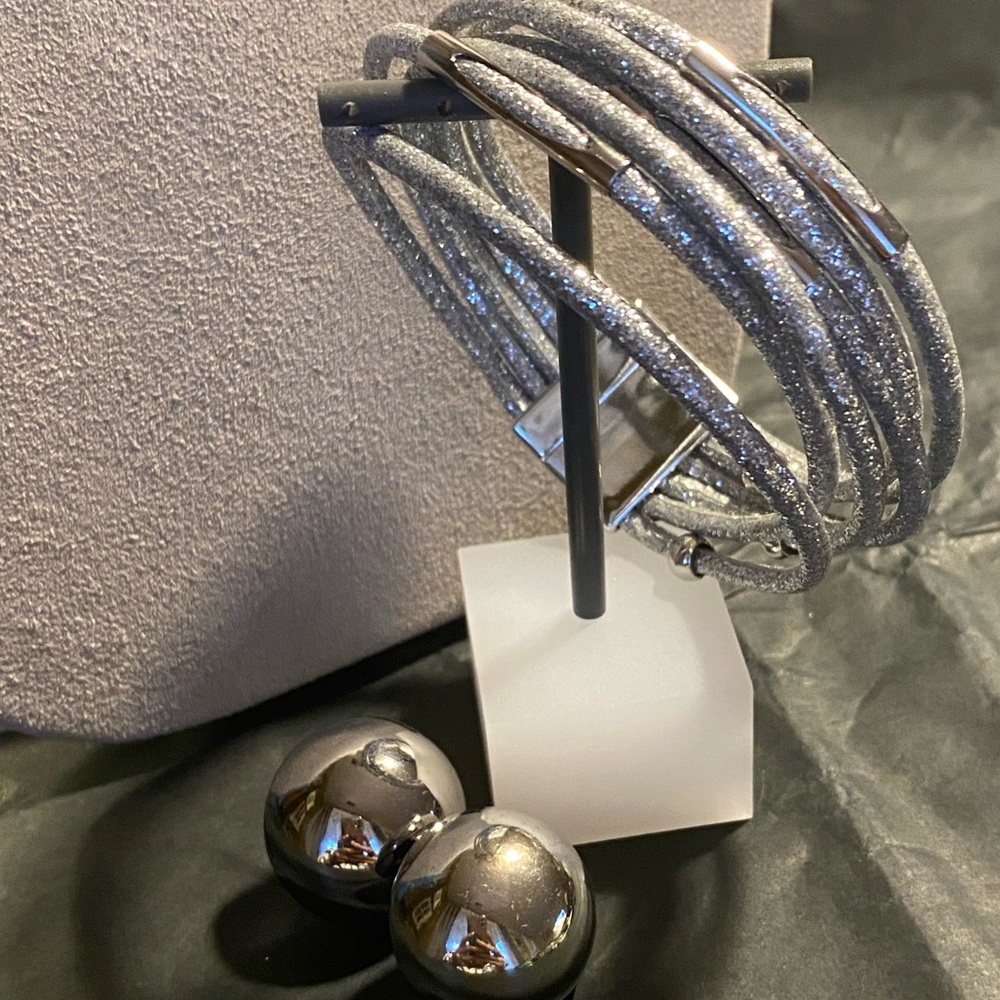Silver Bracelet and Earring Set